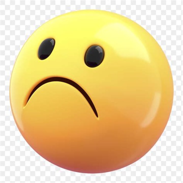 Adjective suggested by a frowning emoji