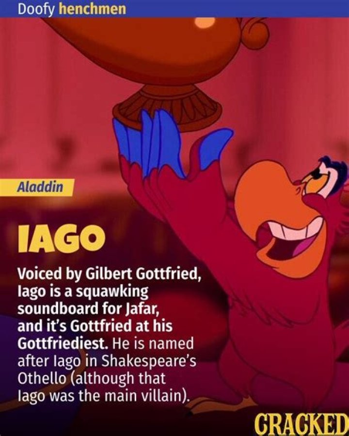Aladdin role voiced by Gilbert Gottfried