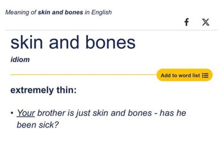 ___ and bones (extremely thin)