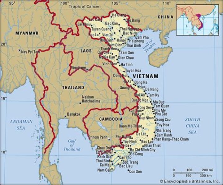 Asian country bordering Thailand and Vietnam