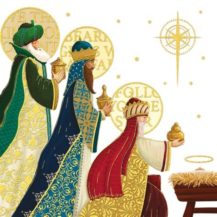 Bearing gifts we traverse ___ (We Three Kings line)