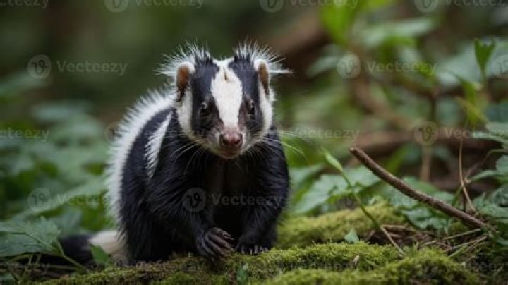 Black-and-white striped animal