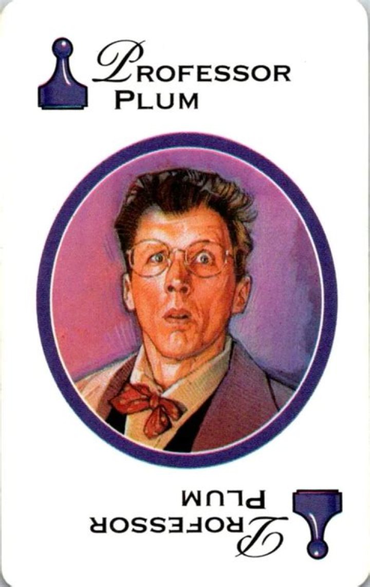 Board game with Professor Plum and a candlestick