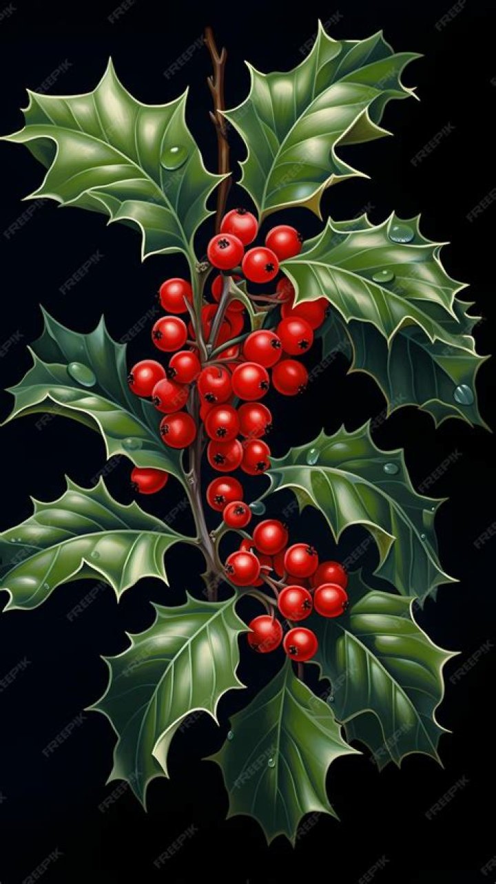 Branch of holly or mistletoe