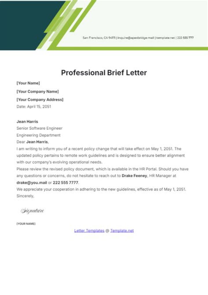 Brief letter