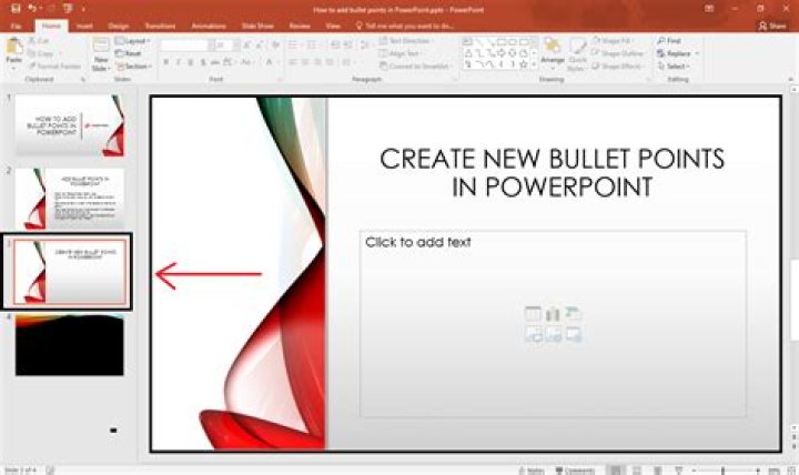 Bullet point on a PowerPoint presentation