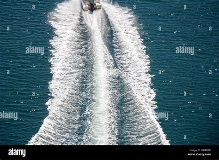 Bunch of waves behind a speedboat