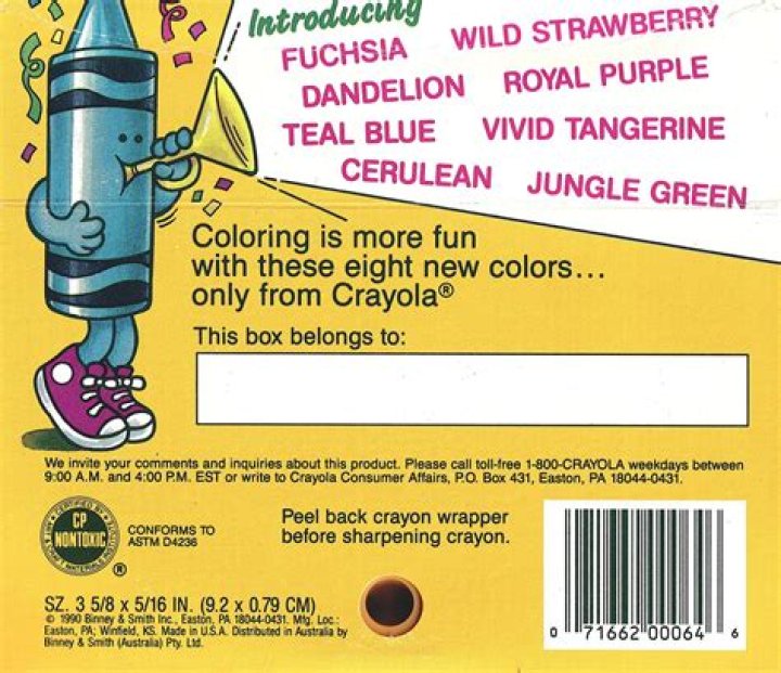 ___ Carrot (vivid Crayola color introduced in 1990)