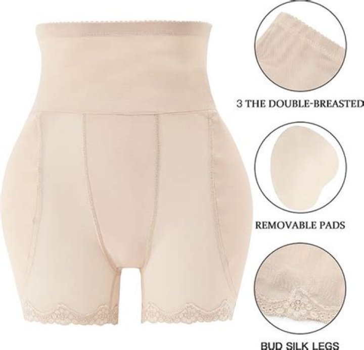 Clothing that might include padded hips and a wig