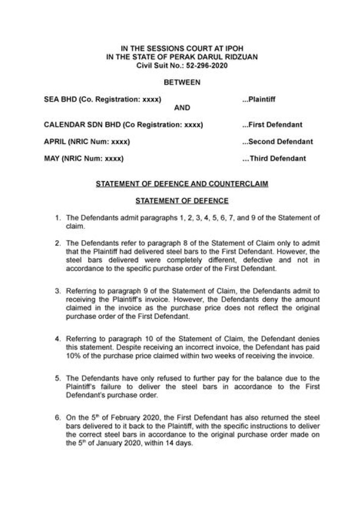 Courtroom statement from a defendant