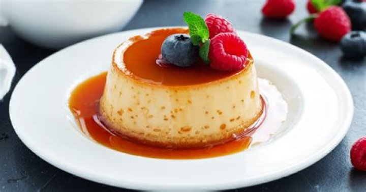 Custard dessert with caramel sauce