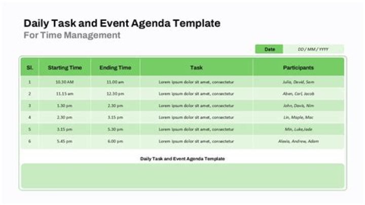 Daily task agenda: 2 wds. hyph.