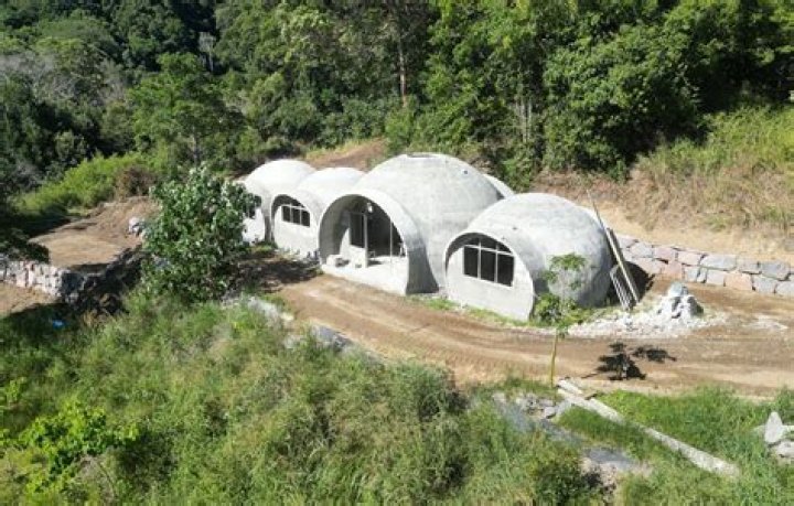 Domed houses made of ice