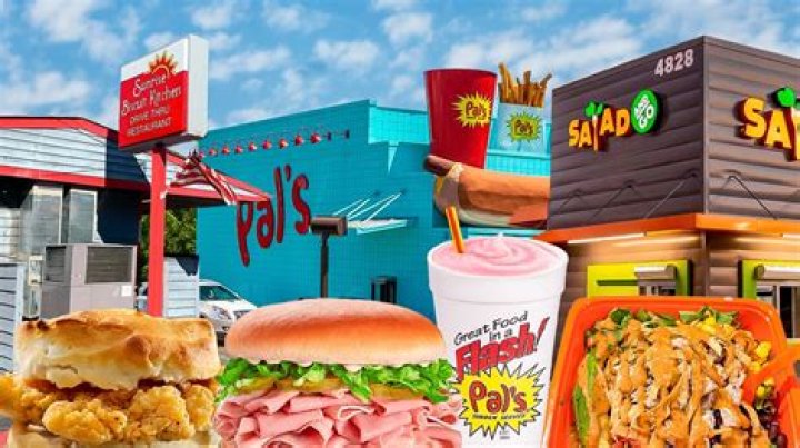 Drive-in fast food restaurant with slushes