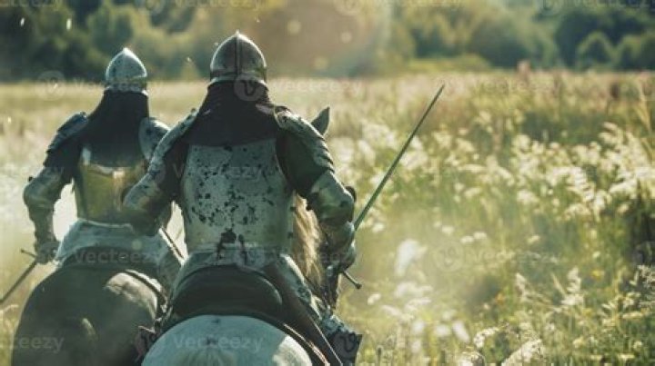 Duel between knights on horseback