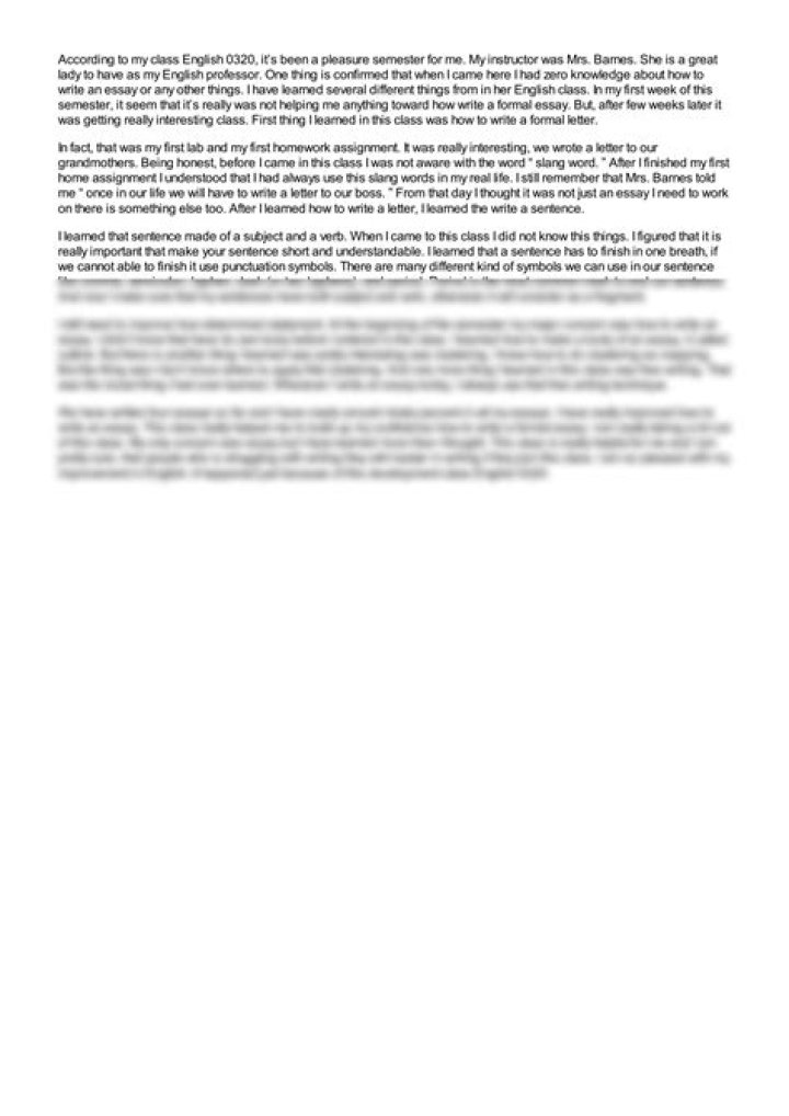 English class assignment