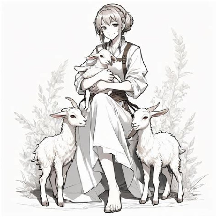 Female minded by a shepherd