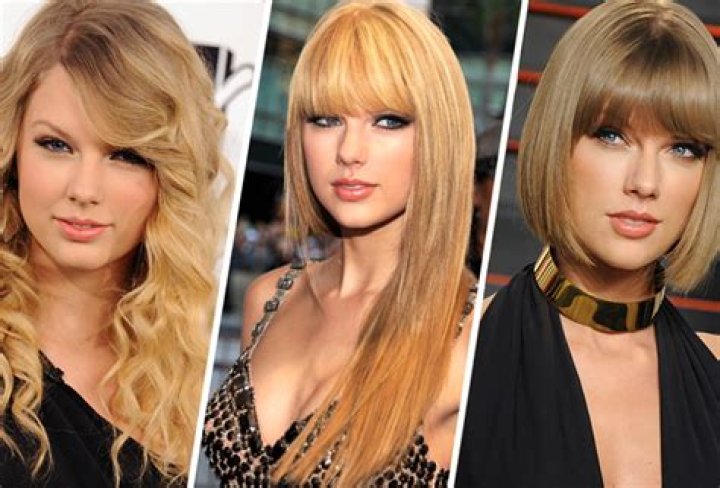 Forehead-covering hair like Taylor Swift often has