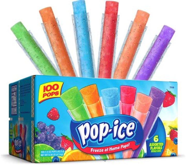 Frozen fruit-flavored sweet on a stick