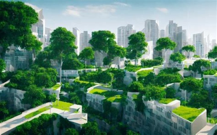 Green section in a city