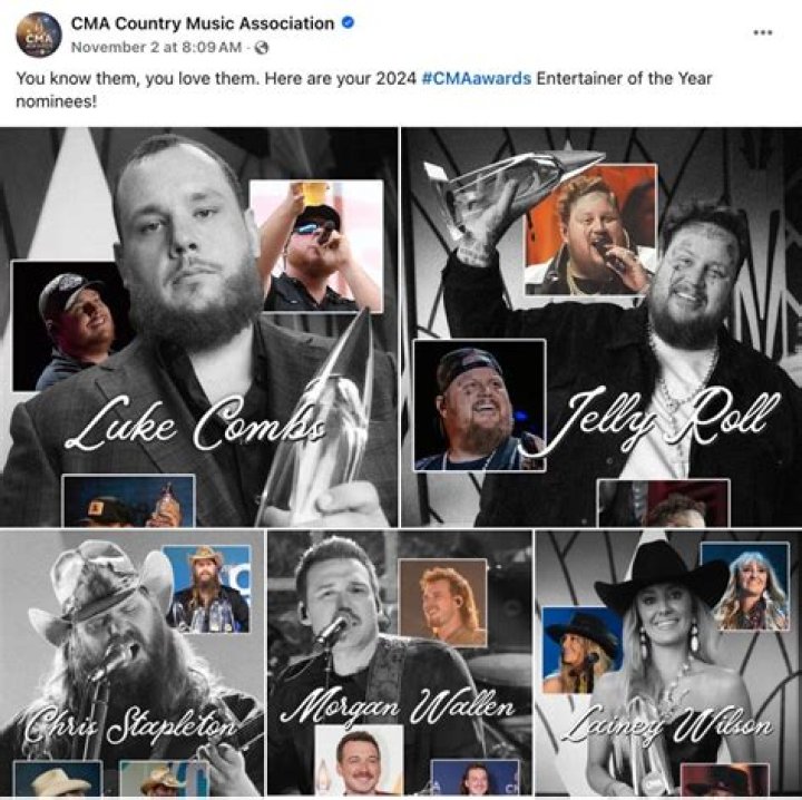 Group that voted Luke Combs its 2021 Entertainer of the Year: Abbr.