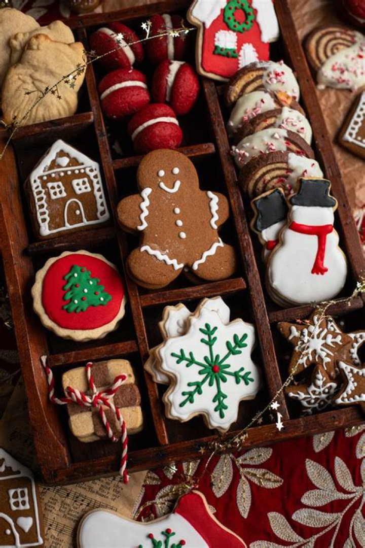 He eats Christmas cookies