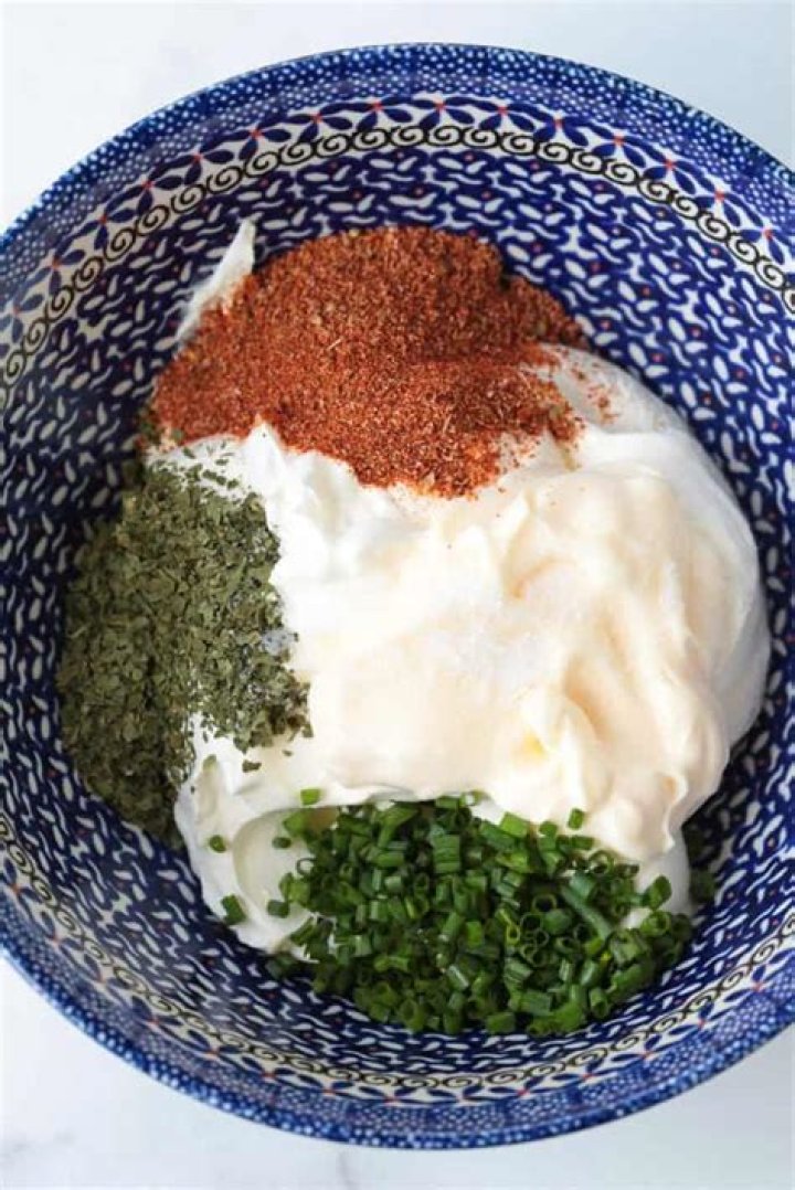 Herb added to sour cream