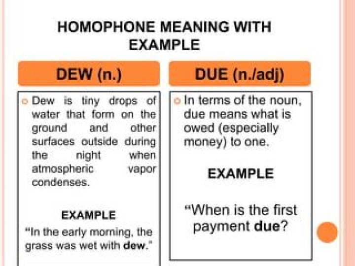 Homophone of due
