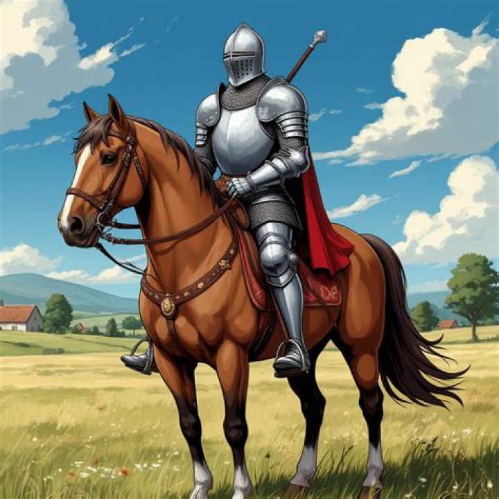 Horse ridden by a knight
