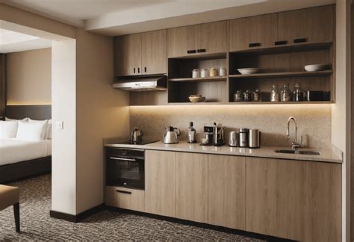 Hotel room with a kitchenette perhaps