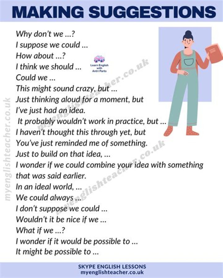 If ___ make a suggestion ...: 2 wds.