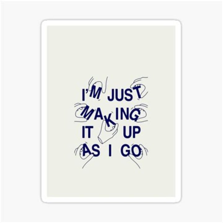 I'm just making it up as I go ___