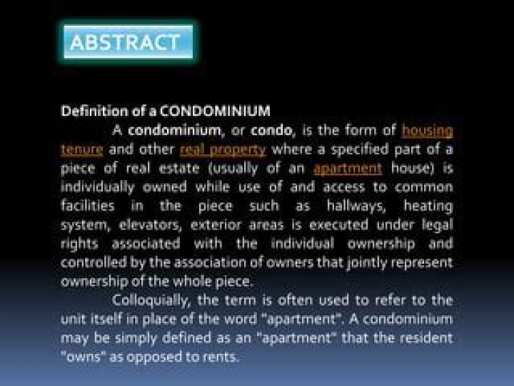 Individually owned apartment