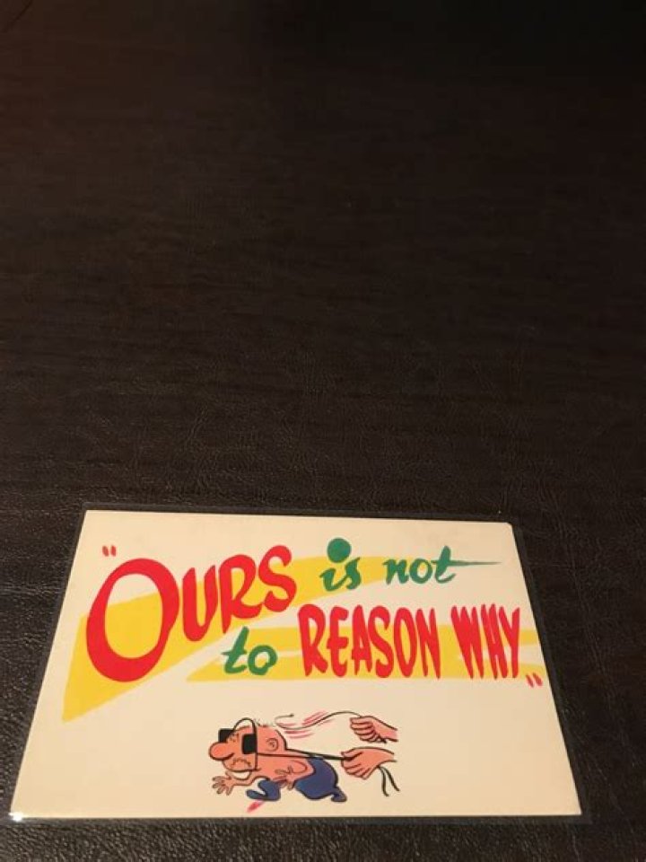 ___ is not to reason why