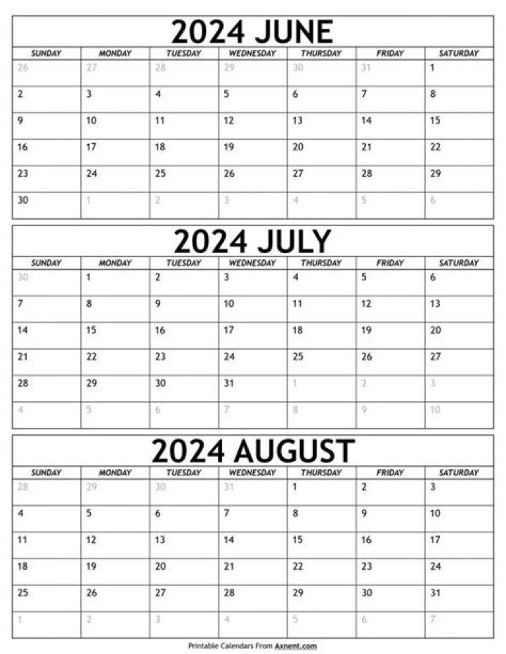 July 24 and August 1 for example