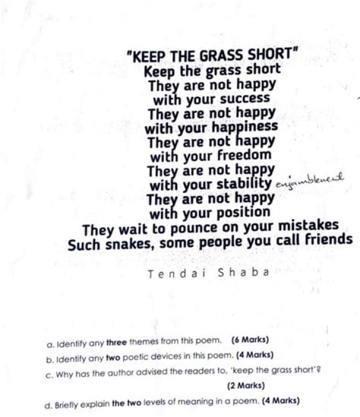 Keep the grass short