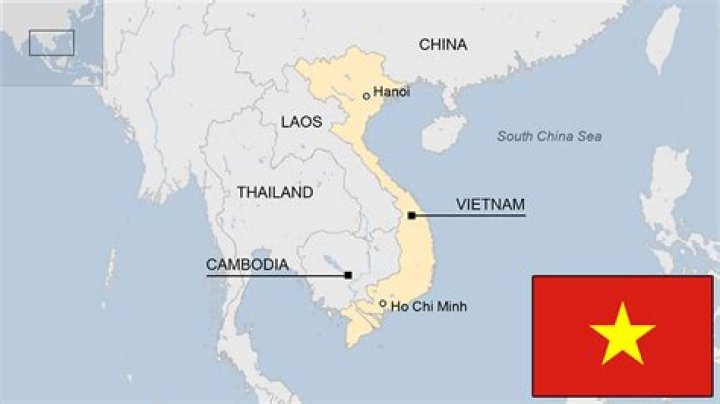 Landlocked country between Vietnam and Thailand