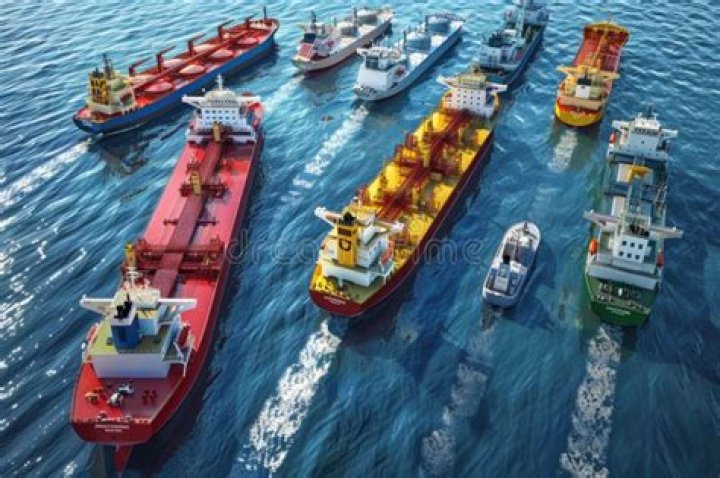 Large group of ships