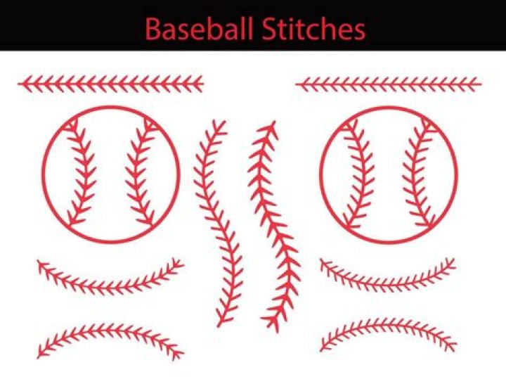 Line of stitches on a baseball