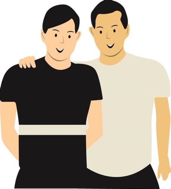 Male sibling lovingly