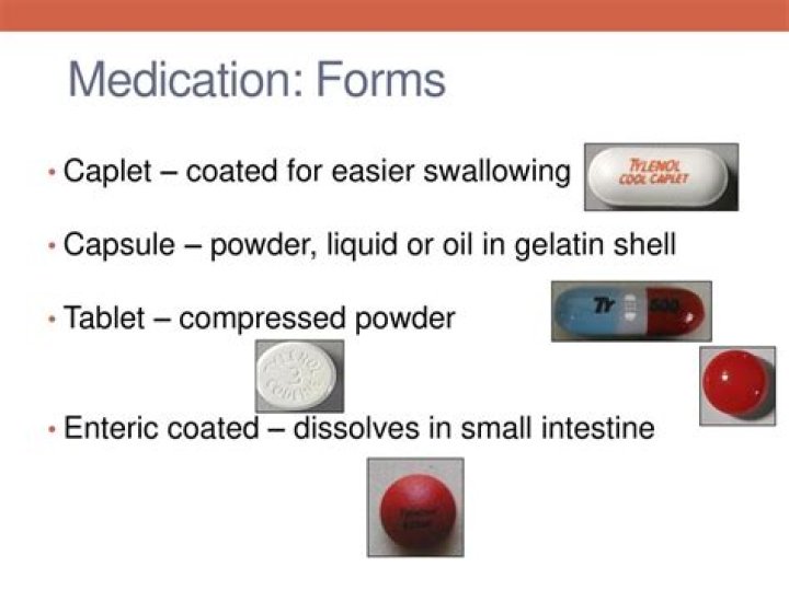 Medicine in caplet or tablet form