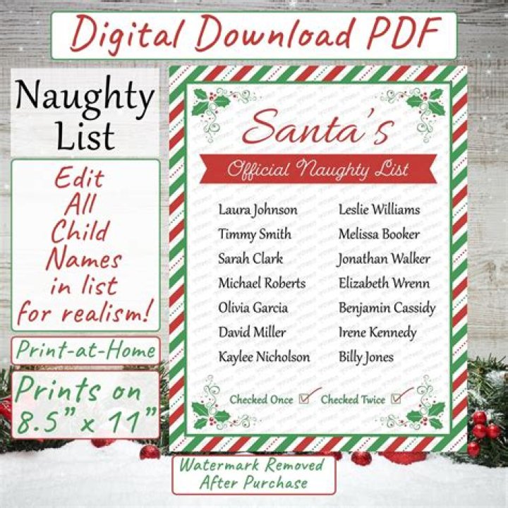 Naughty and ___ (columns on Santa's list)