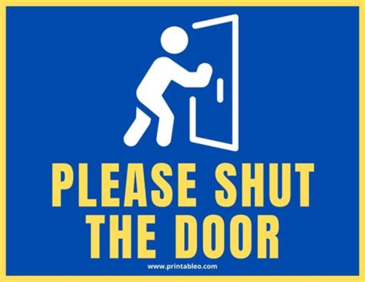 Not completely shut like a door