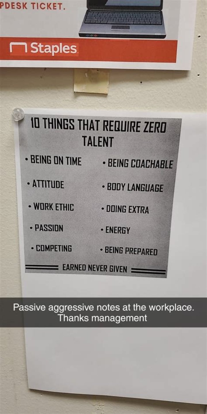 Note in the office