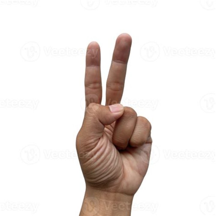 Number of fingers held up in a peace sign