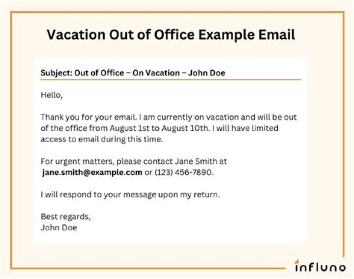 ___ of office email auto-reply (vacation notice)
