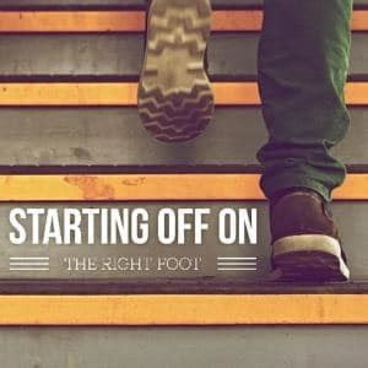 ___ off on the right foot (starts well)
