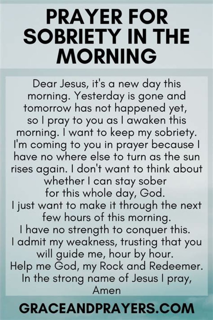 Peaceful state sought in a sobriety prayer