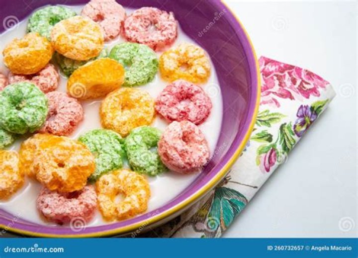 ___ Pebbles colorful breakfast cereal that may remind you of beach treasures