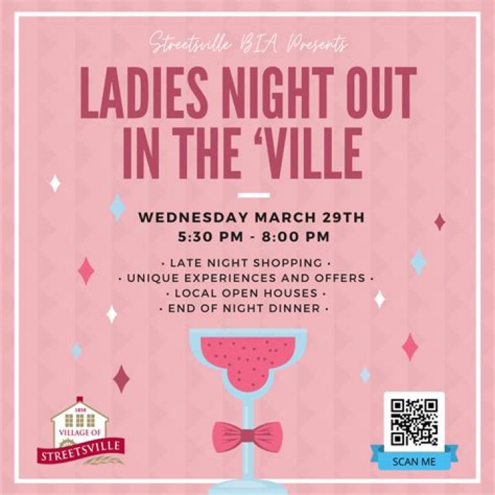 Place that might advertise a ladies' night